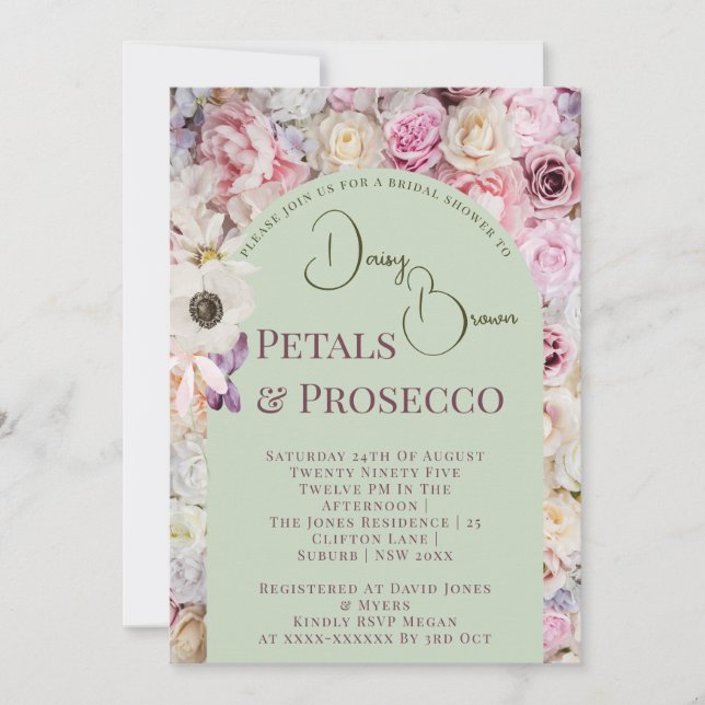 Convites Elegante Mint Green Floral Arch Summer Showe (Frente)