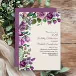 Convites Elegante Mint Green Purple Floral aniversário de 3<br><div class="desc">Celebre o grande 3-0 com este elegante convite de aniversário de 30 anos com uma borda de rosas de aquarelas, lilases e verde em tons ricos de verde roxo e macio. O na moda floral design e a tipografia graciosa criam uma maneira sofisticada de convidar amigos e família para uma...</div>