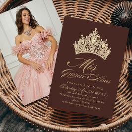 Convites Elegante Mis Quince Anos Burgundy Foto Dourada