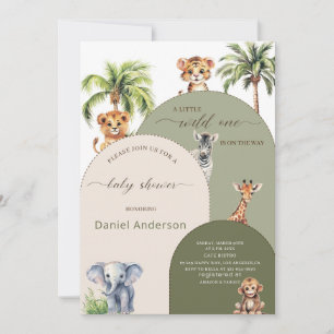 Convites Elegante Modern Watercolor Wild um Chá de fraldas