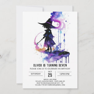 Convites Elegante Modern Wizard Birthday