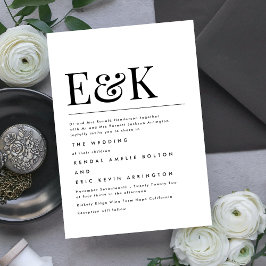 Convites Elegante Moderno | Casamento de Monograma Clássico