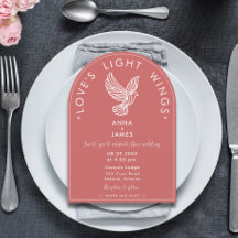 Elegante Moderno Casamento Mínimo de Rosa cor-de-r