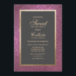 Convites Elegante Moderno Cor-de-rosa claro Borda espessa D<br><div class="desc">Este convite de aniversário elegante, simples e moderno é perfeito para um evento clássico e na moda. Ele apresenta um falso quadro impresso de folha de papel dourado e borda brilhante cor-de-rosa escuro e fundo preto. É chic, luxo, bonito e único; a escolha perfeita para seu dia especial. ***NOTA DE...</div>