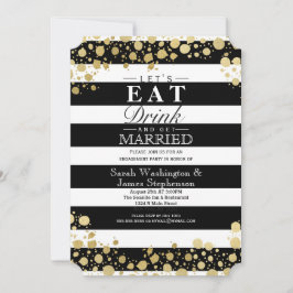 Convites Elegante Moderno Faux Dourados Splatters and Strip