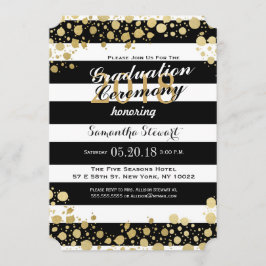 Convites Elegante Moderno Faux Dourados Splatters and Strip