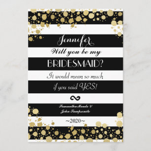 Convites Elegante Moderno Faux Dourados Splatters and Strip