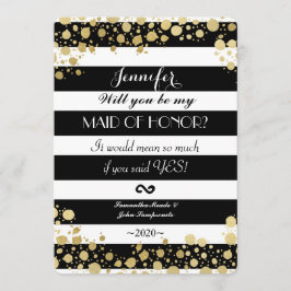 Convites Elegante Moderno Faux Dourados Splatters and Strip