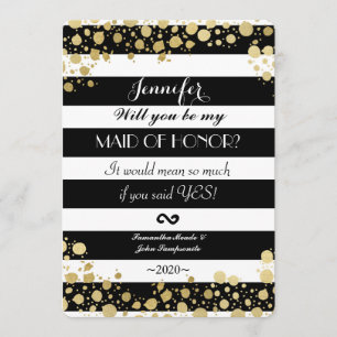 Convites Elegante Moderno Faux Dourados Splatters and Strip