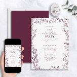 Convites Elegante Moderno Leaf Burgundy 50º Aniversário<br><div class="desc">Celebrar um marco especial com o nosso 50º Convite de Aniversário da Folha Moderna Elegante. Este belo e sofisticado convite dá vibrações de graça e classe - perfeito para os grandes 5-0! Em uma cor burgundy clássica, lindamente acentuada por uma borda de folha desenhada à mão, ele certamente impressiona todos...</div>