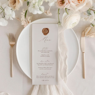 Convites Elegante moderno Menu de Casamento da Caligrafia d