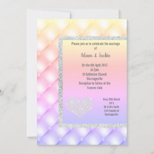 CONVITES ELEGANTE MODERNO PASTEL HEART DIAMONDER