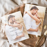 Convites Elegante Moderno Simples de Casamento Fotográfico<br><div class="desc">Simples Primavera de Casamento ou Convites de Foto ou Imagem de Casamento de Verão - inclui uma bela e elegante tipografia com uma cor simples e clássica moderna para a celebração especial do dia de Casamento.</div>