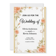 Elegante Moldura de Flora de Casamento com Flores 