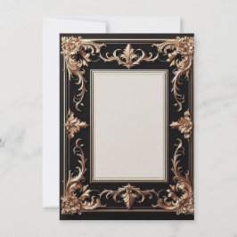 Convites Elegante moldura dourada