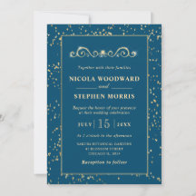 Elegante Moldura Dourada em Decoração de Casamento