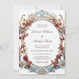 Convites Elegante Moldura Floral Vitoriana em 3D