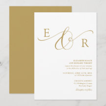 Elegante Monograma de Noiva em Letra Dourada Moder