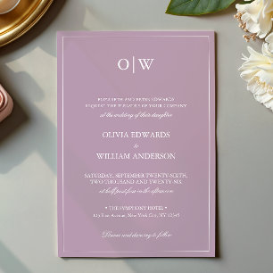 Convites Elegante Monograma Minimalista de Casamento