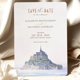 Convites Elegante Mont Saint-Michel Save-the-Date