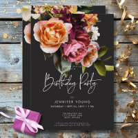 Elegante Moody Burgundy e Floral Rosa