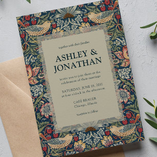 Convites Elegante Morris Strawberry Theif Casamento de Padr