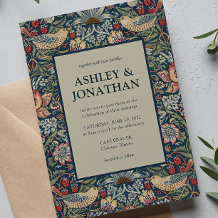 Convites Elegante Morris Strawberry Theif Casamento de Padr