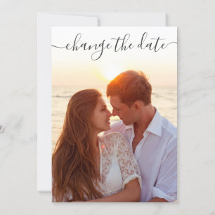 Convites Elegante Mudar a data adiada de casamento FOTO