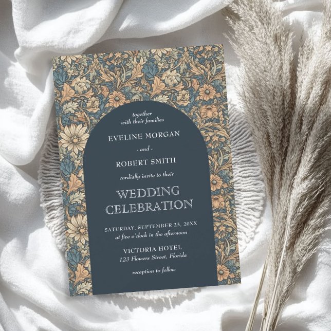 Convites Elegante mudo cor pastel floral Art Nouveau (Elegant muted pastel colors floral Art Nouveau Invitation)