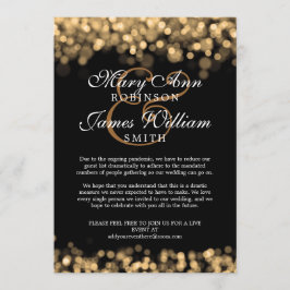 Convites Elegante Mudou Luzes Douradas Reduzidas De Casamen