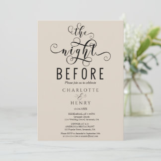 Convites Elegante Na Noite Antes Do Janto De Ensaio