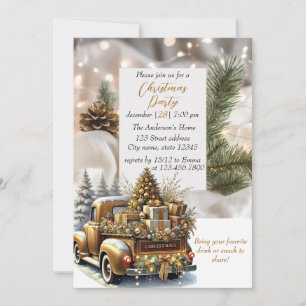 Convites Elegante Natal Aguarela Neve