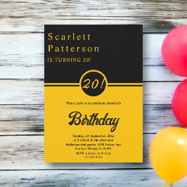 Convites Elegante Negro E Dourada Trendy Chic 20 hoje