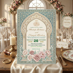 Convites Elegante Nikah Islâmico Caligrafia Bismillah
