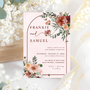 Convites Elegante no Casamento dos Toninhos Rosa de outono