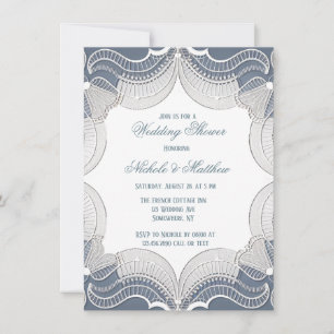 Convites Elegante No Chá de casamento De Gradação Azul