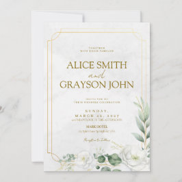 Convites Elegante Noiva Boho Floral Verde Salvia Casamento 