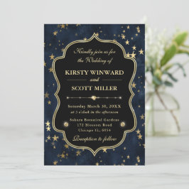 Convites Elegante Noiva & Dourado Celestial Casamento Estre