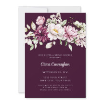 Elegante Noiva Floral de Ameixa Borgonha 