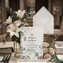 Elegante Noiva Floral de Lírio Branco & Eucalipto
