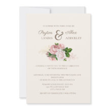 Elegante Noiva Floral Rosa Bege Vintage Casamento