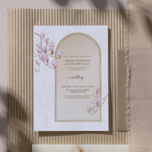Convites Elegante Noiva Marfim Paisley Magnólia Casamento