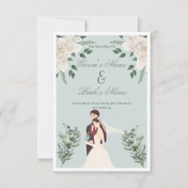 Convites Elegante Noiva & Noivo Casamento Ilustrado