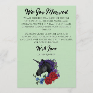 Convites Elegante Noiva Preto Unicórnio Floral Fantasia Cas
