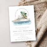 Convites Elegante Noivado de proteção contra a maré negra<br><div class="desc">Dusky Cruise Ship Palm Seascape Coleção de Tema.- É um script elegante de aquarela Ilustração de navio de cruzeiro com palma e verde, perfeita para seu casamento e festas de cruzeiro costeiro. É muito fácil personalizar, com seus detalhes pessoais. Se você precisar de outro produto ou personalização correspondente, por gentileza,...</div>