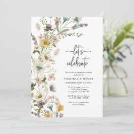 Convites Elegante Noivado Floral