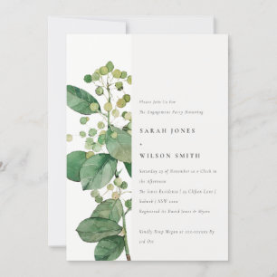 Convites Elegante Noivado Rustic Foliage Greenery