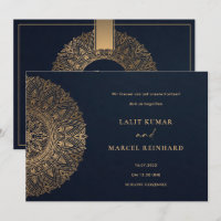 ELEGANTE NOIVO DOURADO CLÁSSICO ORNADO MANDALA CAS