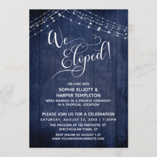 Convites Elegante Nós Fugimos Tipografia & Luzes, Madeira A