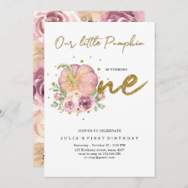 Convites Elegante Nosso Pequeno Pumpkin Primeiro Aniversári